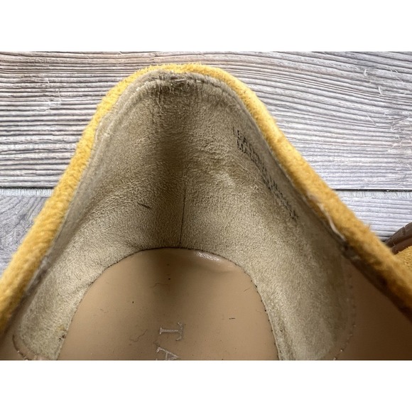Talbots Francesca Tassel Moccasins Mustard Yellow Suede Leather 9M Quiet Luxury - Picture 4 of 13